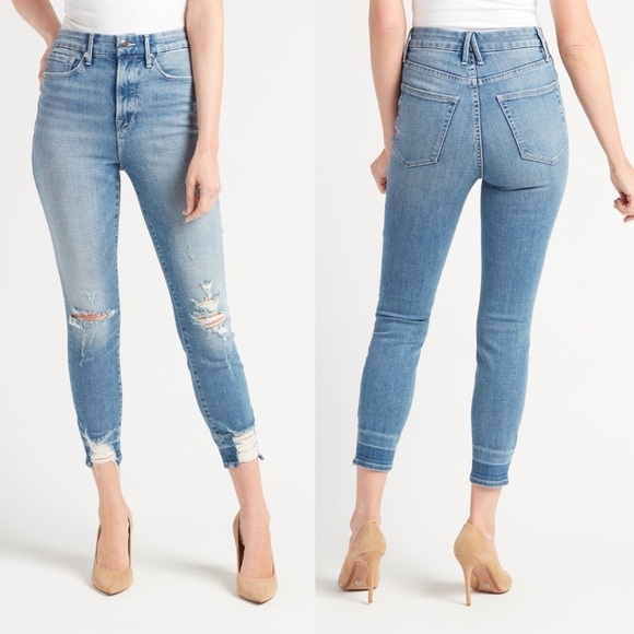 Good American Good Waist Crop With Chewed Hem 6 / 28 Jeans - Picture 2 of 14